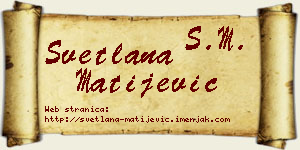 Svetlana Matijević vizit kartica
